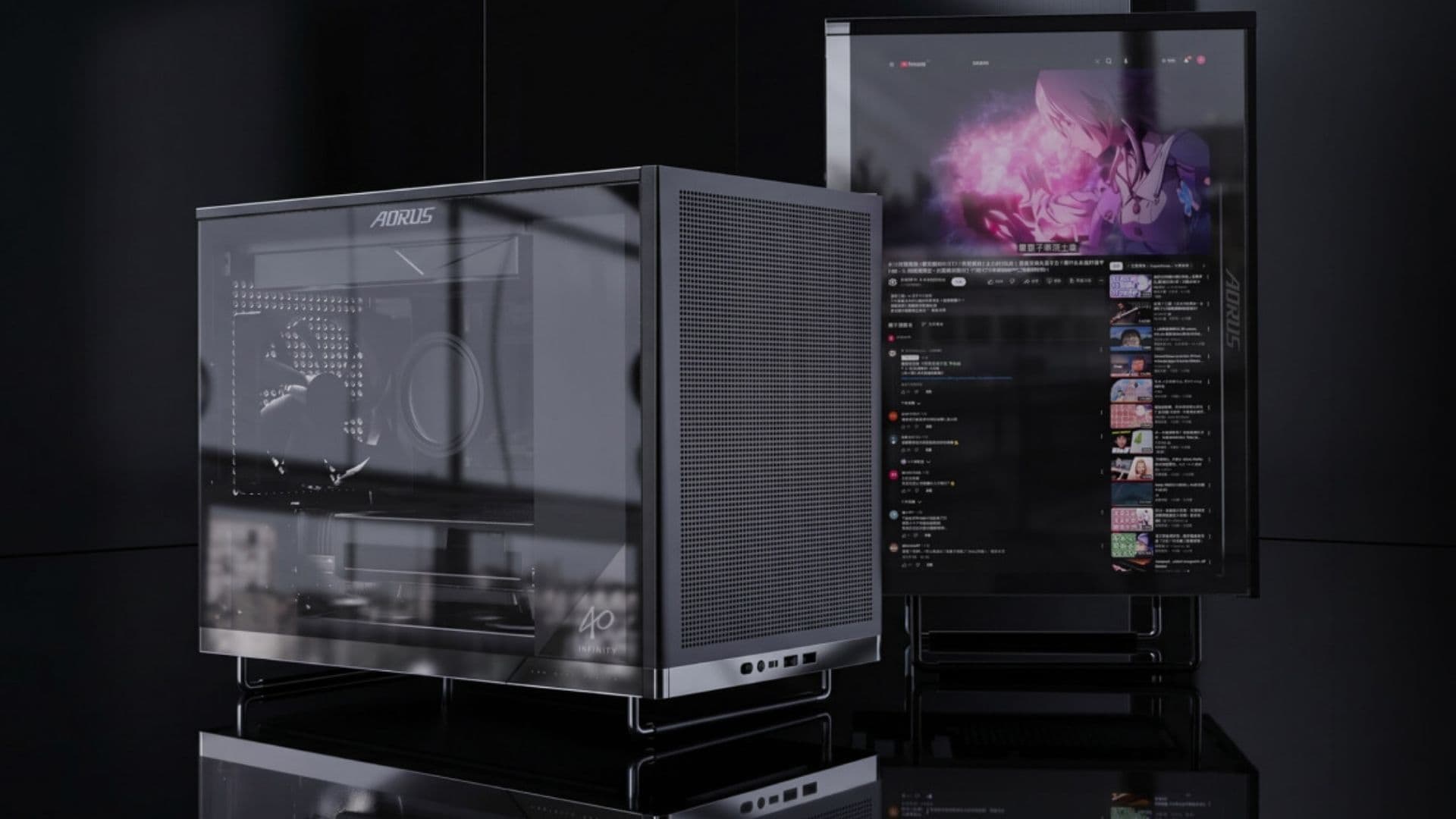 A Gigabyte apresentou um gabinete de PC microATX com uma tela LCD de 16 polegadas integrada, o que imagino que deixaria seu setup o mais exclusivo na próxima LAN party.