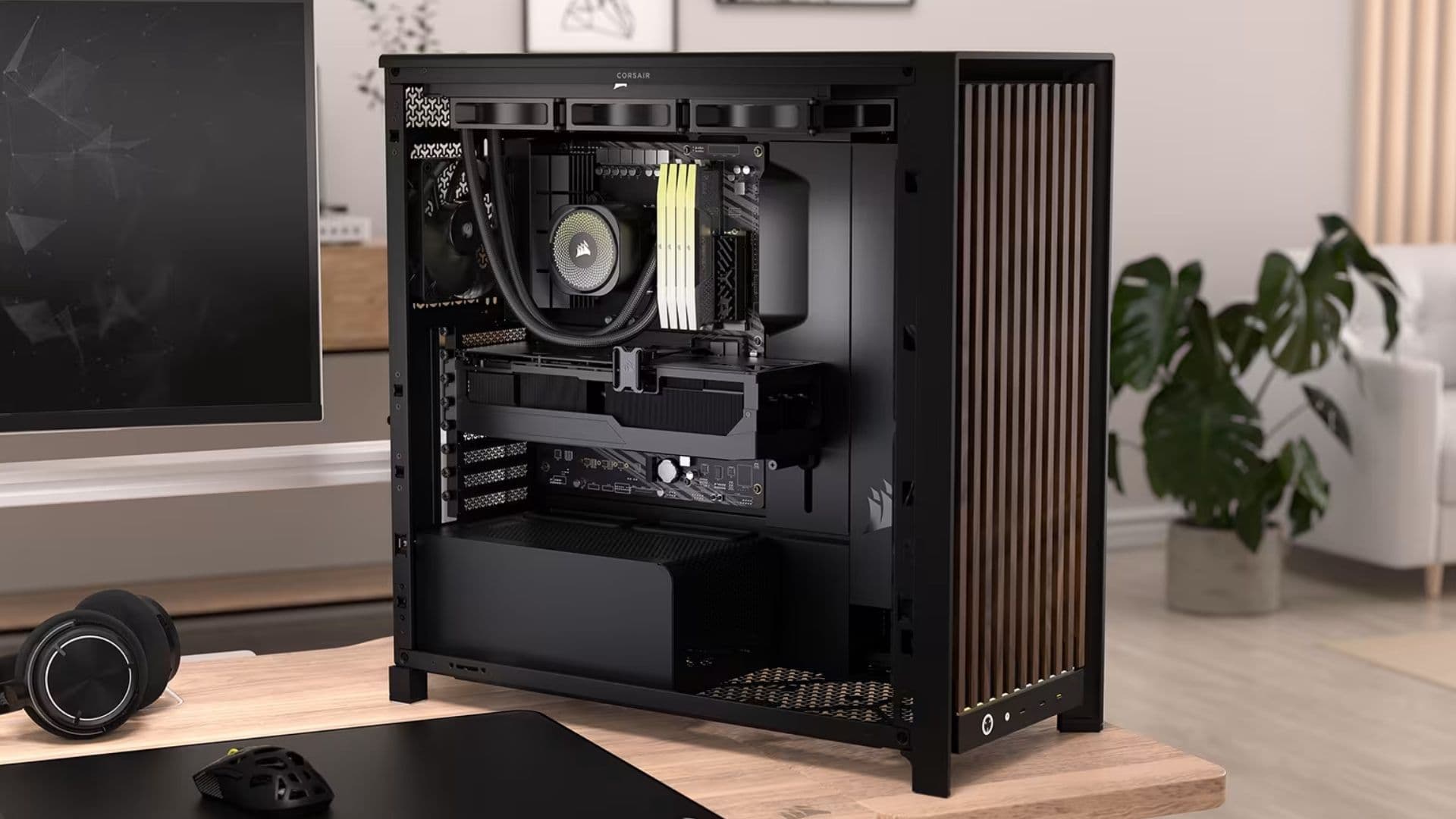 Corsair anuncia painéis frontais de madeira maciça para seus gabinetes de PC Frame 5000D, incluindo um de textura ondulada sobre o qual não tenho certeza.