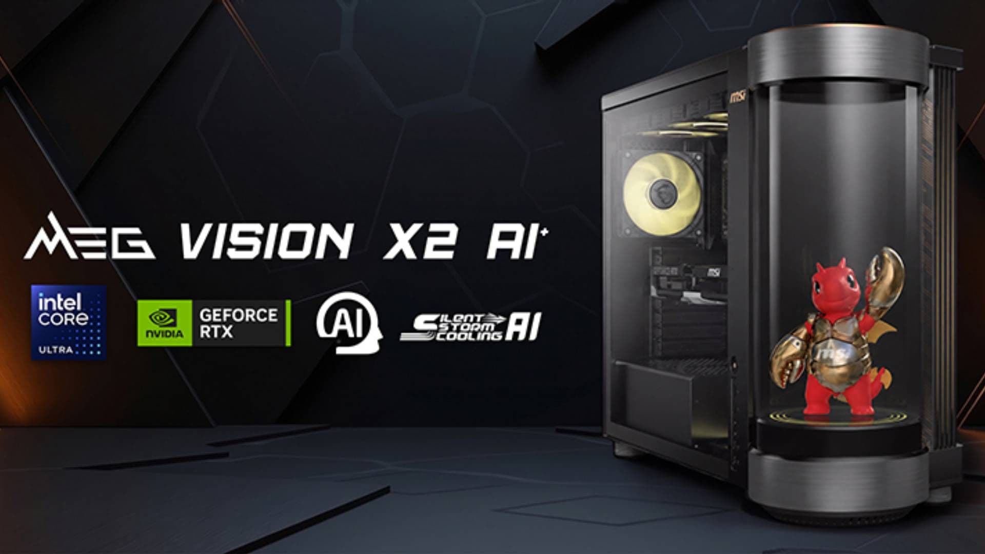 MSI anuncia o MEG Vision X2 AI Plus, um desktop gamer com um agente de IA e interface de display cilíndrica integrada