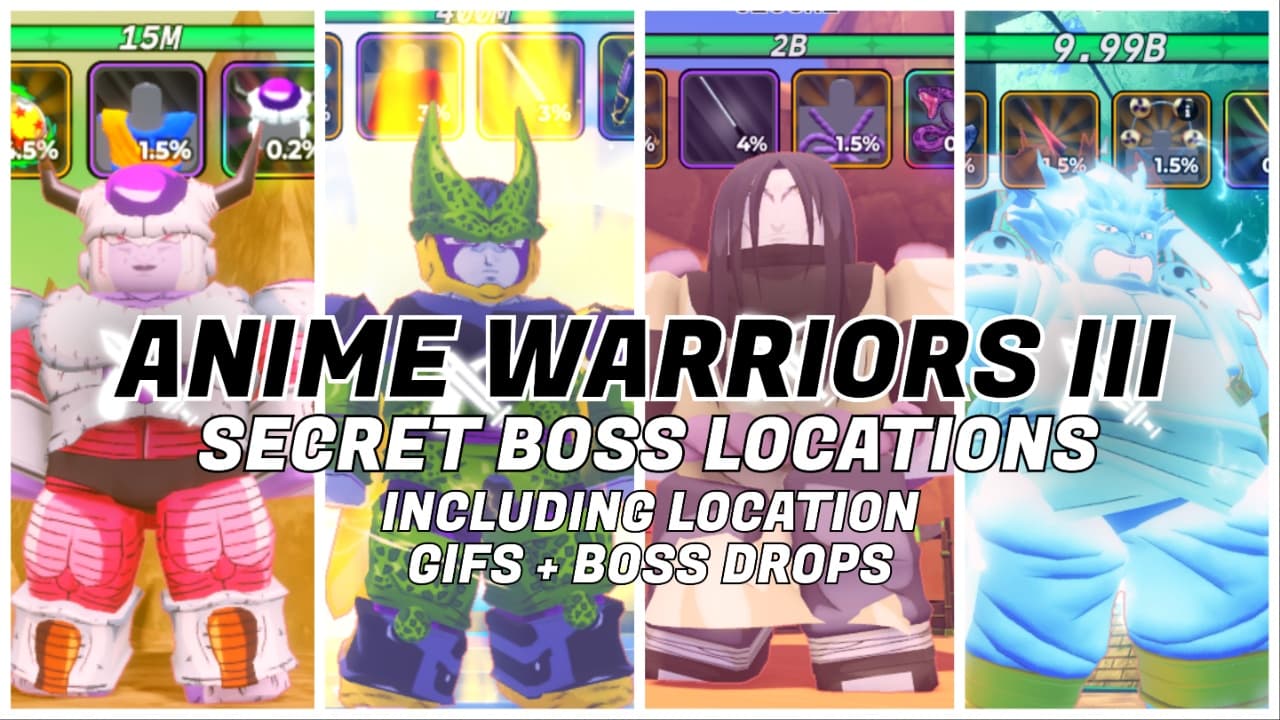 Guia de Localização de Chefes Secretos em Anime Warriors III + Drops
